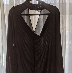 NWT Forever 21 Plus Chiffon button neck cutout blouse